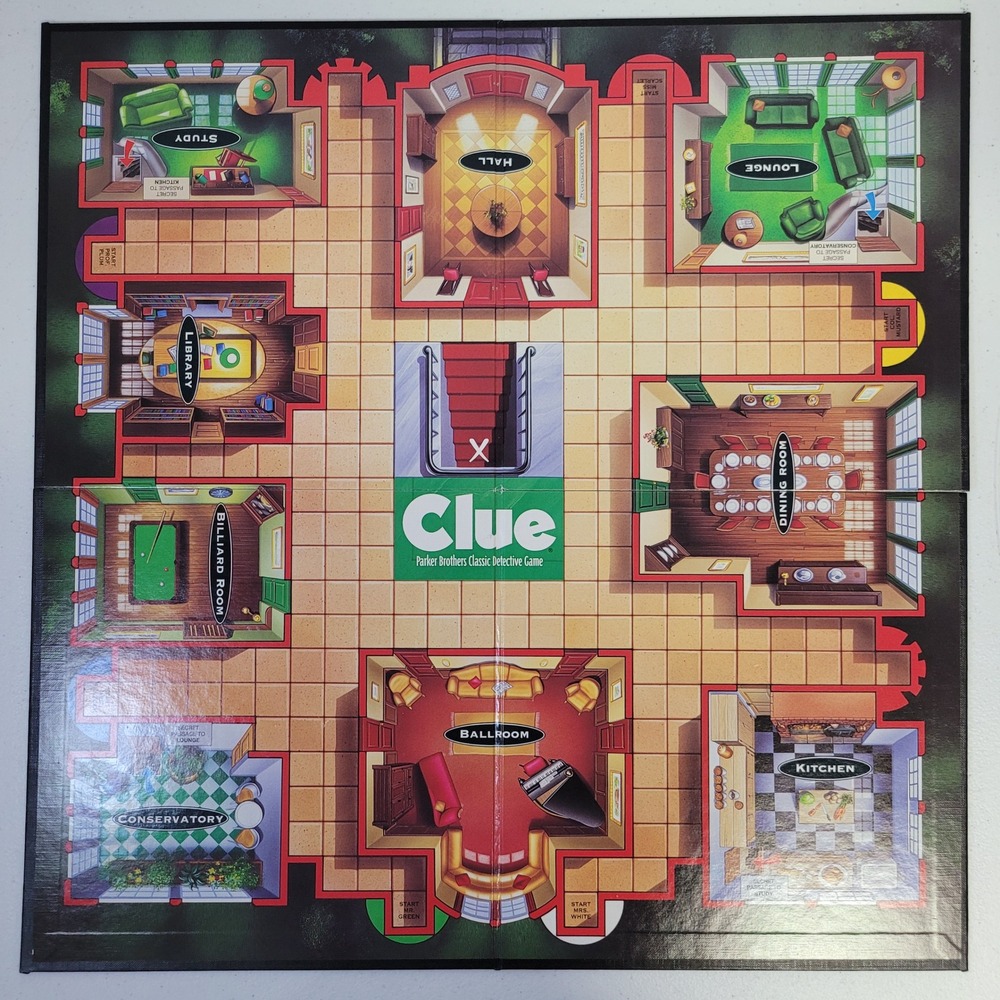 Parker Brothers Clue Board Game Replacement‎ Game Board 1998 Classic Detective